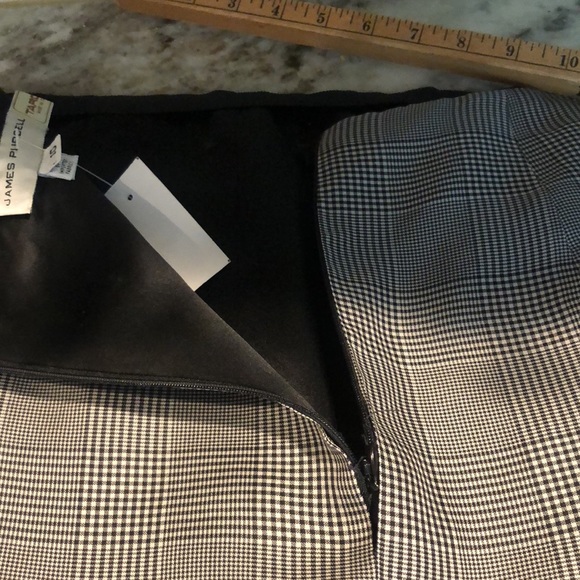 NWT chic black/white silk taffeta skirt, French hem black silk satin lined; - Picture 6 of 6